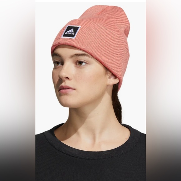 Adidas Wide Cuff Beanie Mens & Womens Color:Coral (NWT) - Picture 1 of 3